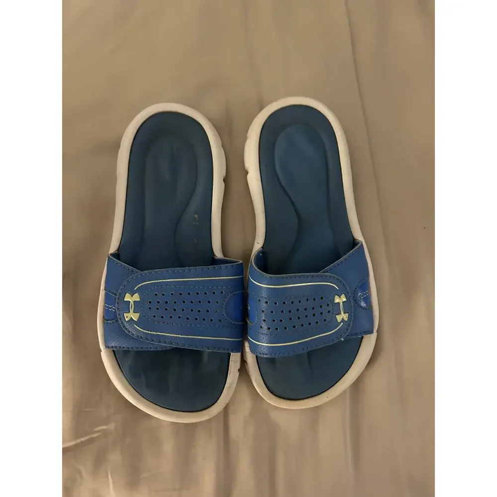 under armour blue slides size 1